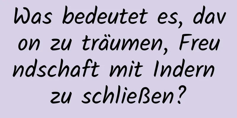 Was bedeutet es, davon zu träumen, Freundschaft mit Indern zu schließen?