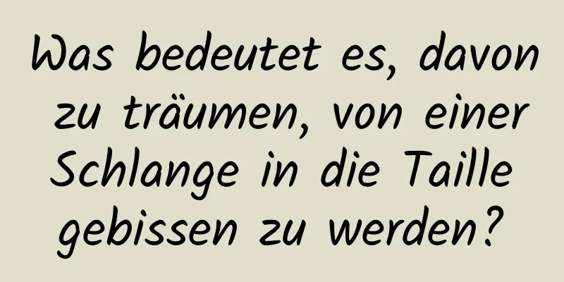 Was bedeutet es, davon zu träumen, von einer Schlange in die Taille gebissen zu werden?