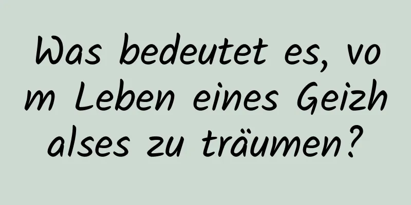 Was bedeutet es, vom Leben eines Geizhalses zu träumen?