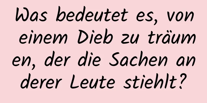 Was bedeutet es, von einem Dieb zu träumen, der die Sachen anderer Leute stiehlt?