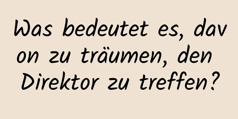 Was bedeutet es, davon zu träumen, den Direktor zu treffen?