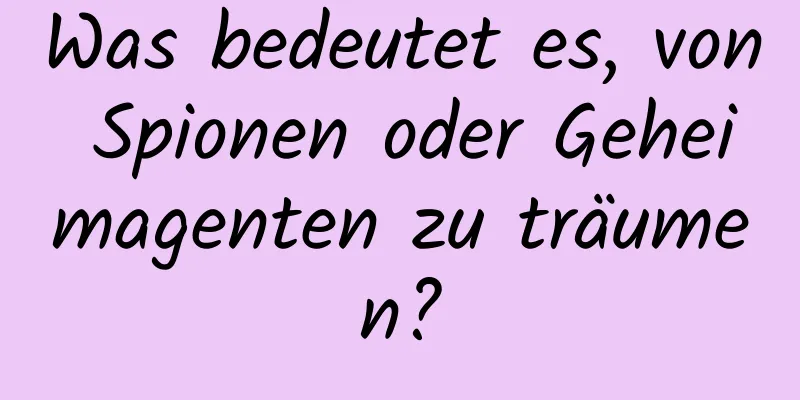 Was bedeutet es, von Spionen oder Geheimagenten zu träumen?