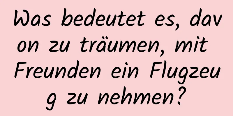 Was bedeutet es, davon zu träumen, mit Freunden ein Flugzeug zu nehmen?