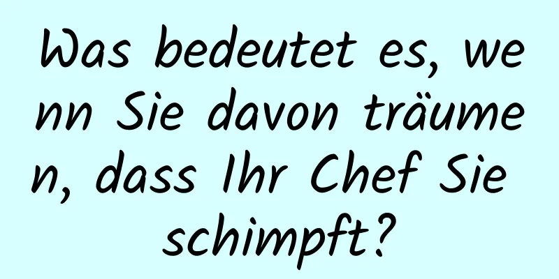 Was bedeutet es, wenn Sie davon träumen, dass Ihr Chef Sie schimpft?