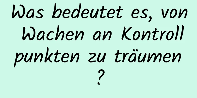 Was bedeutet es, von Wachen an Kontrollpunkten zu träumen?