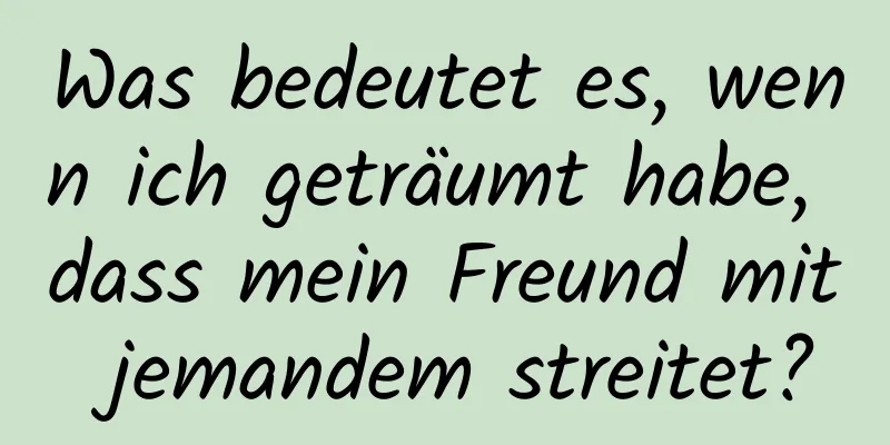 Was bedeutet es, wenn ich geträumt habe, dass mein Freund mit jemandem streitet?