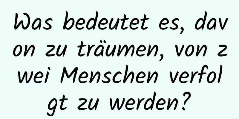 Was bedeutet es, davon zu träumen, von zwei Menschen verfolgt zu werden?