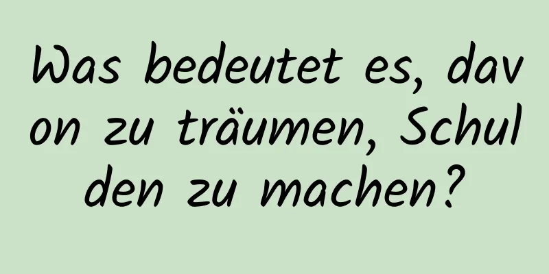 Was bedeutet es, davon zu träumen, Schulden zu machen?