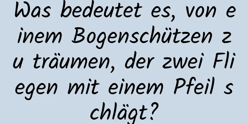 Was bedeutet es, von einem Bogenschützen zu träumen, der zwei Fliegen mit einem Pfeil schlägt?