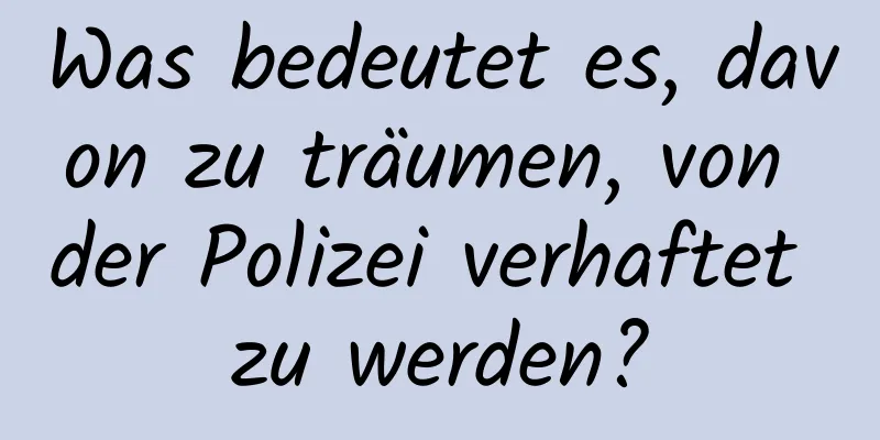 Was bedeutet es, davon zu träumen, von der Polizei verhaftet zu werden?