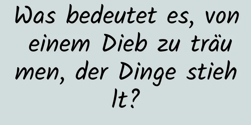 Was bedeutet es, von einem Dieb zu träumen, der Dinge stiehlt?