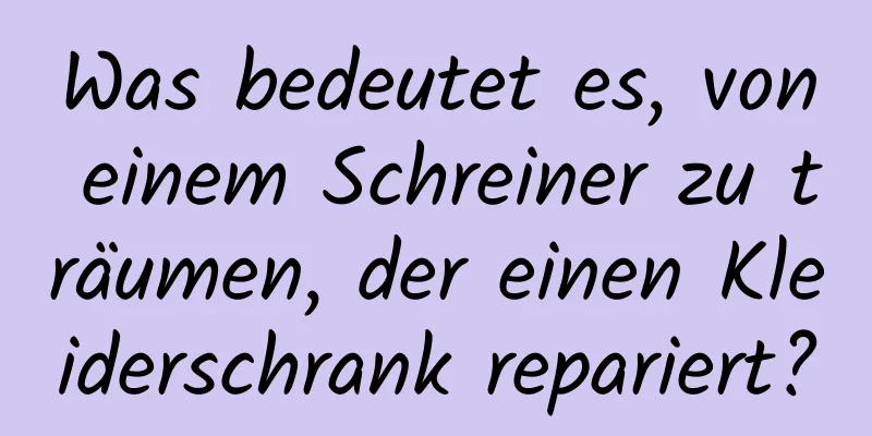 Was bedeutet es, von einem Schreiner zu träumen, der einen Kleiderschrank repariert?