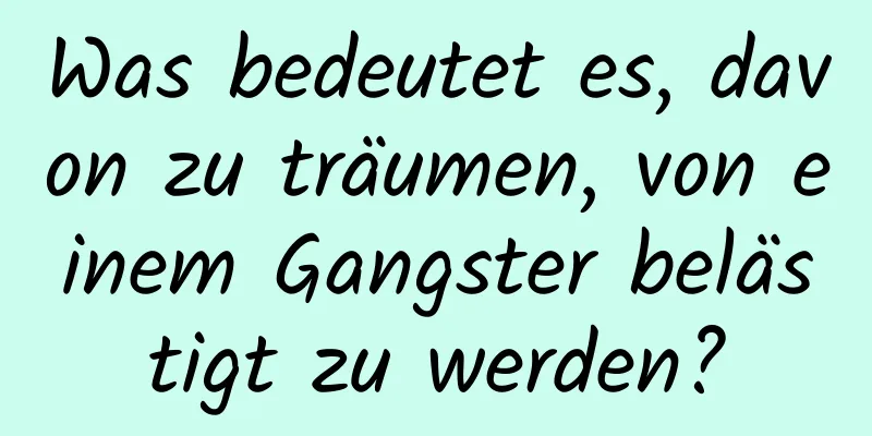 Was bedeutet es, davon zu träumen, von einem Gangster belästigt zu werden?