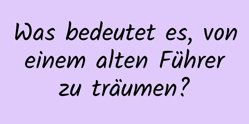 Was bedeutet es, von einem alten Führer zu träumen?