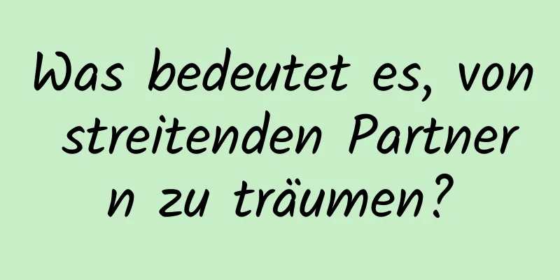 Was bedeutet es, von streitenden Partnern zu träumen?