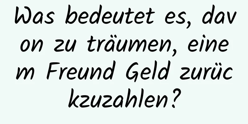 Was bedeutet es, davon zu träumen, einem Freund Geld zurückzuzahlen?