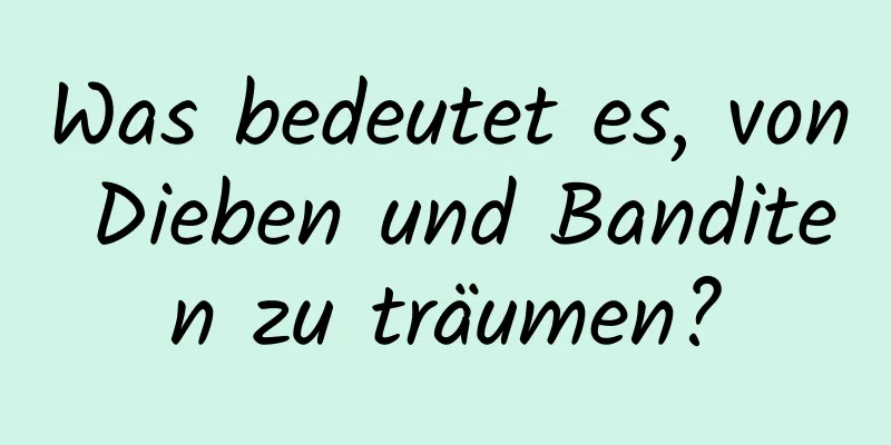 Was bedeutet es, von Dieben und Banditen zu träumen?