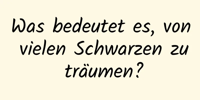 Was bedeutet es, von vielen Schwarzen zu träumen?