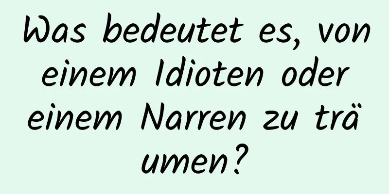 Was bedeutet es, von einem Idioten oder einem Narren zu träumen?