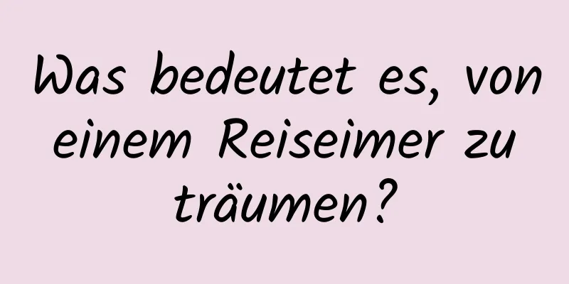 Was bedeutet es, von einem Reiseimer zu träumen?