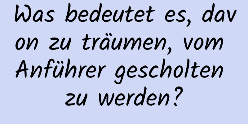 Was bedeutet es, davon zu träumen, vom Anführer gescholten zu werden?