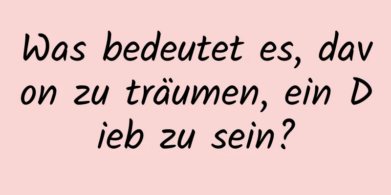 Was bedeutet es, davon zu träumen, ein Dieb zu sein?