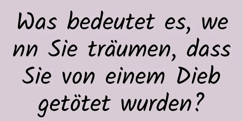 Was bedeutet es, wenn Sie träumen, dass Sie von einem Dieb getötet wurden?