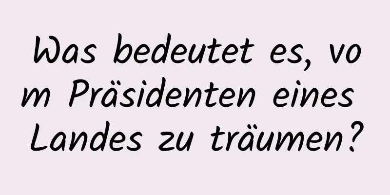 Was bedeutet es, vom Präsidenten eines Landes zu träumen?