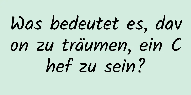 Was bedeutet es, davon zu träumen, ein Chef zu sein?