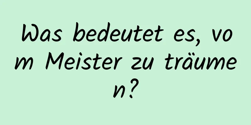 Was bedeutet es, vom Meister zu träumen?