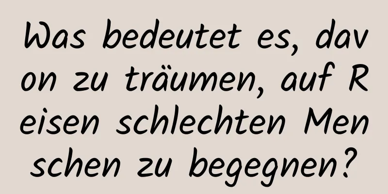 Was bedeutet es, davon zu träumen, auf Reisen schlechten Menschen zu begegnen?