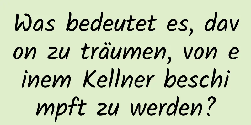 Was bedeutet es, davon zu träumen, von einem Kellner beschimpft zu werden?