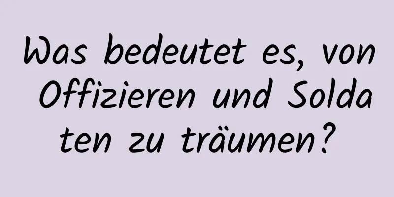 Was bedeutet es, von Offizieren und Soldaten zu träumen?