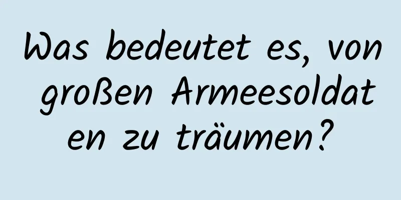 Was bedeutet es, von großen Armeesoldaten zu träumen?